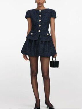 Self-Portrait | Dresses | Nwt Selfportrait Black Boucle Bow Mini Dress |  Poshmark